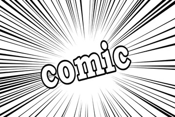 Comic character and effect lines　コミックの文字