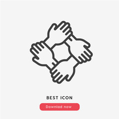 Together icon. Together vector symbol. Linear style sign for mobile concept and web design. Together symbol illustration. Pixel vector graphics - Vector	