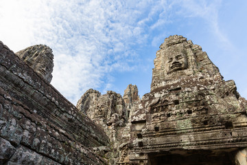Fototapeta na wymiar faces on the towers of Angkor Thom temple, Siem Reap, Cambodia, Asia