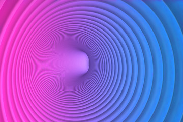 3d illustration of minimal pastel colored empty tonnel