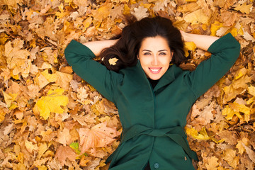 Portrait of beautiful young brunette woman