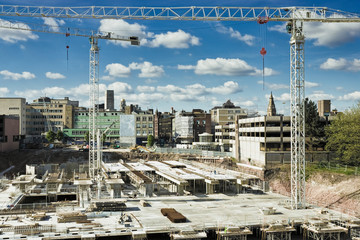 Cranes over construction site