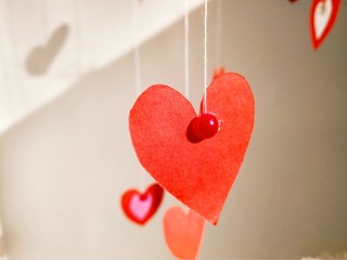 For Valentine's Day inscription Happy Valentine's Day and hearts