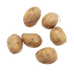 Boiled potatoes in a plate isolated on white background