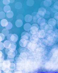 Blue bokeh of lanterns for christmas as a background