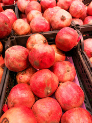 Pomegranate on the counter in the store