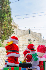Santa Claus puppets on sale, Nazareth