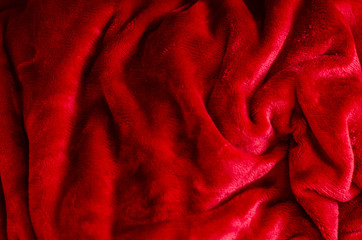 Red blanket close up