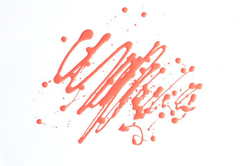 bright stains on a white background