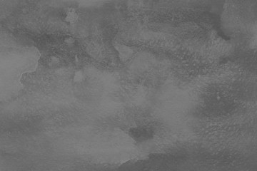 Black watercolor texture with abstract washes and brush strokes on the white paper background. Digital paper background.