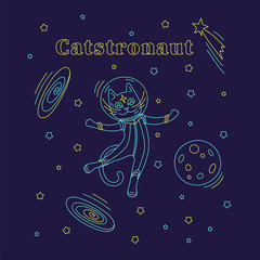 Cat astronaut in space with type Catstronaut - 248155409