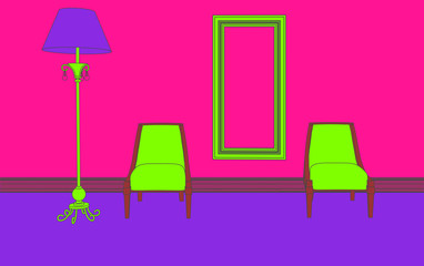 Fototapeta premium flat minimalism interior of living room