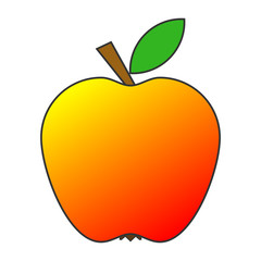 Tasty ripe apple isolated on a white background