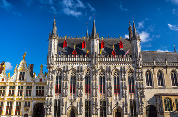 Fototapeta na wymiar Bruges City Hall, Belgium