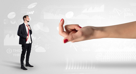 Distracted businessman with kisses on his face and business concept
