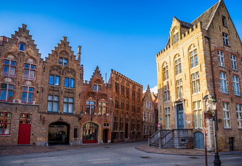 Historic buildings in the Brugge city center, Belgium