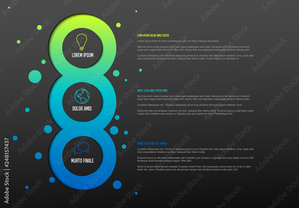 Poster multipurpose infographic template with three elements