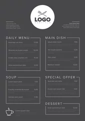 Fotobehang Modern minimalistic restaurant menu template © Petr Vaclavek