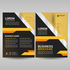 Corporate brochure cover template with orange details