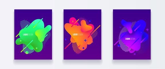 Abstract design set of liquid shapes. Fluid vector