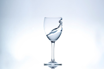 glass with liquid   water pure 