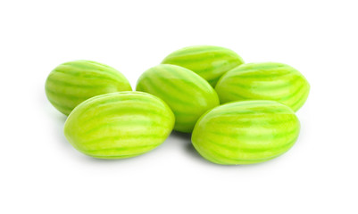 Sweet candies on white background
