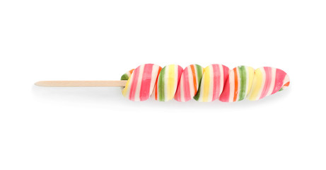 Sweet lollipop on white background