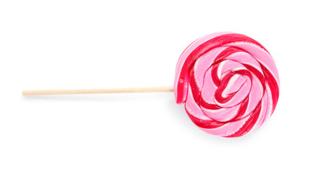 Sweet lollipop on white background