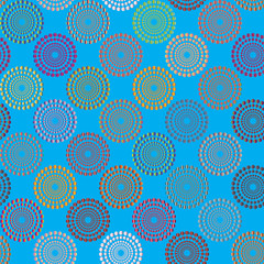 Abstract seamless pattern with blue circle elements