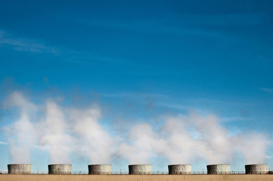 Pollution emitting from cooling towers
