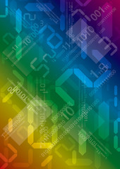Digital numbers background. Illustration with Digital numbers and binary codes on colorful background. Vector available.