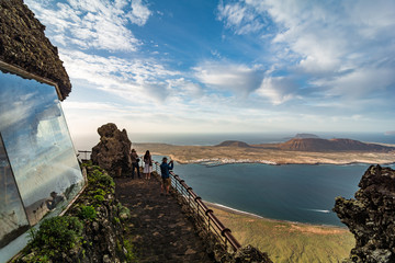 Lanzarote, Spain. Circa February 2019. Tourists visiting Mirador del Rio. Lanzarote. Canary...