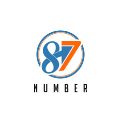 87 number logo style