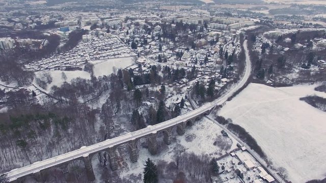 Plauen mit Syratalbr&uuml;cke im Winter