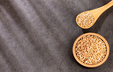 Popped amaranth grain - Amaranthus. Top view