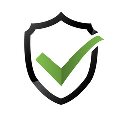 Security Check Icon, Shield Logotype, Protect Sign Isolated on White Background. Mark Approved Logo, Guard Symbol, System Privacy Set