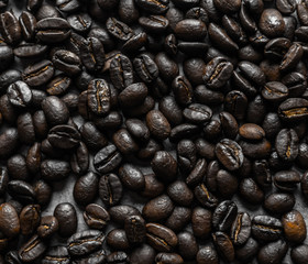 Roasted coffee beans background