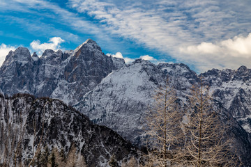 winter day in the alps of Friuli Venezia-Giulia