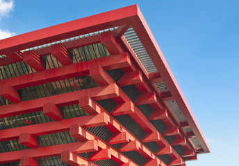 Red exterior building detail