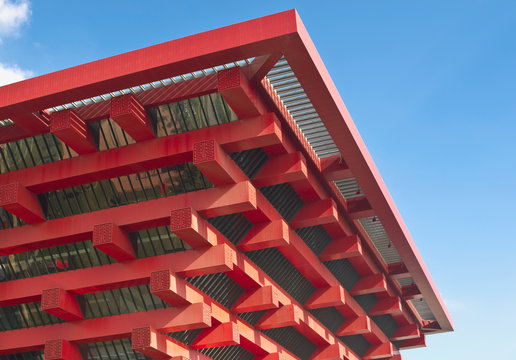 Red exterior building detail