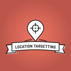 LOCATION TARGETTING LINE ICON SET