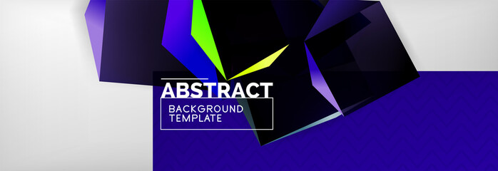 Fototapeta premium Dark 3d triangular low poly shapes abstract background