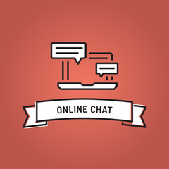 ONLINE CHAT LINE ICON SET