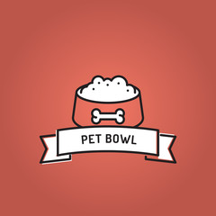 PET BOWL LINE ICON SET