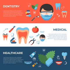Digital vector dentistry simple icons