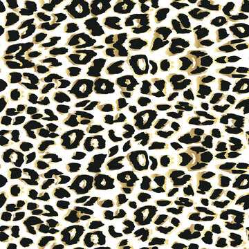 Vector leopard background. Seamless pattern.