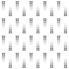 Tribal faded away gray colors cut triangle arrows icons pattern on white background