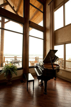 Baby Grand Piano in a Corner