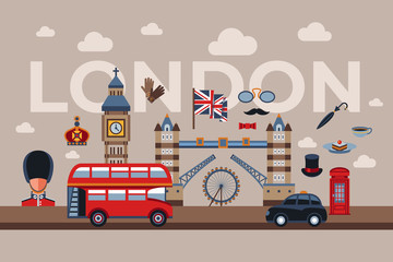 Digital vector london simple icons