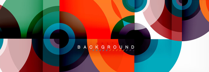 Obraz premium Round circles and triangles abstract background